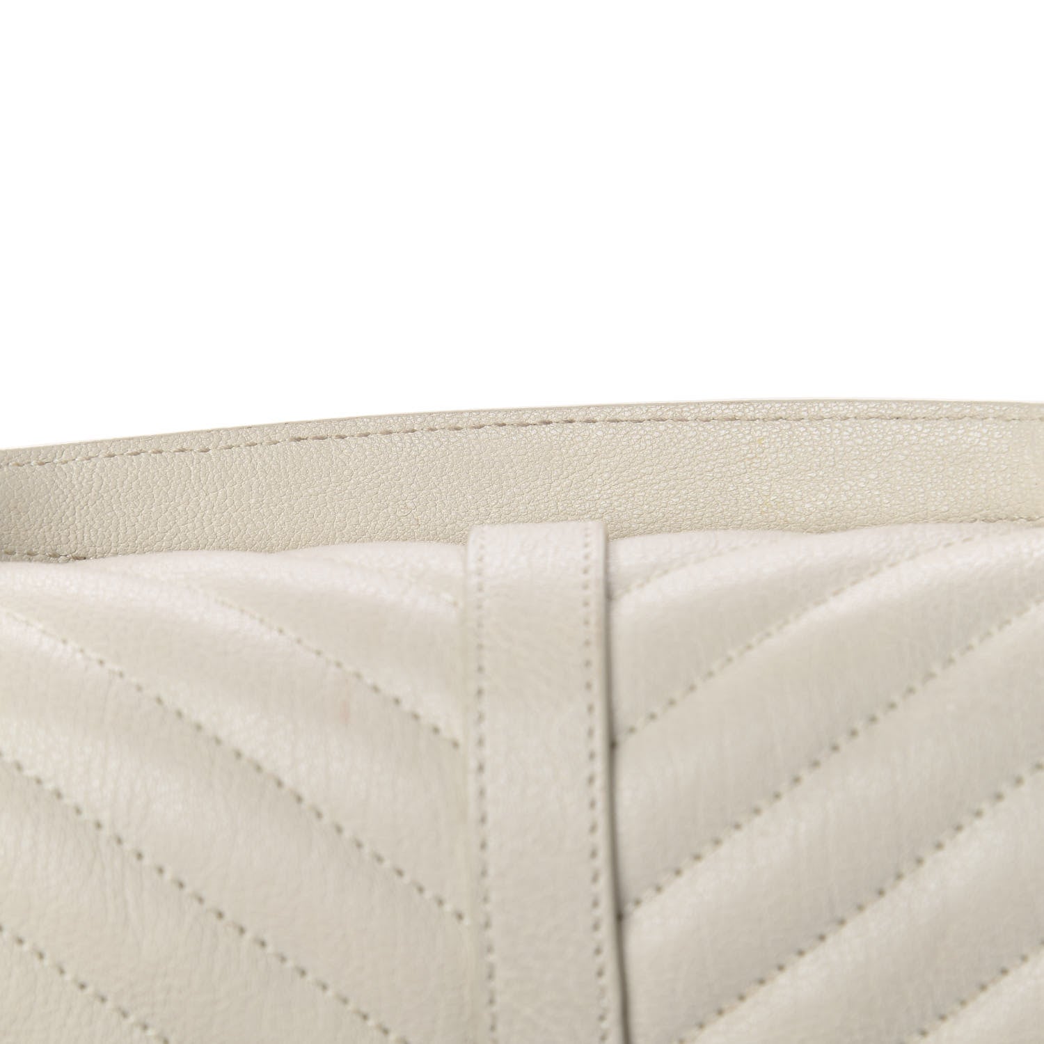 Saint Laurent Sheepskin Matelasse Chevron Monogram Medium College Bag Dove White 15 of 17