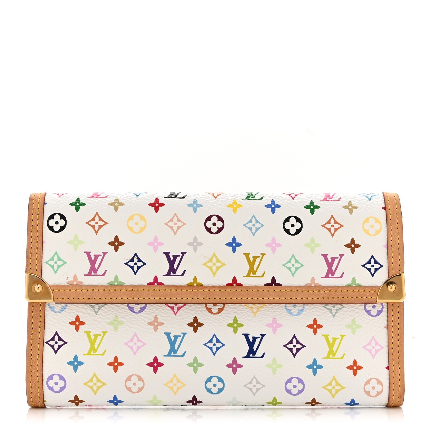 Louis Vuitton Monogram Multicolor Porte Tresor International Wallet White 1 of 11