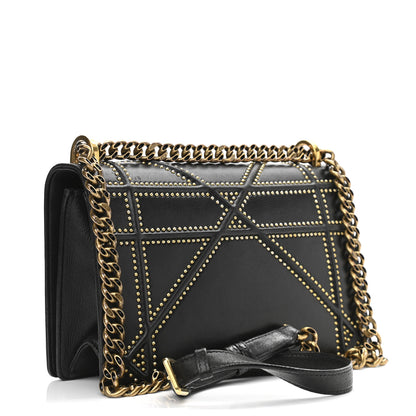 Christian Dior Lambskin Studded Medium Diorama Flap Bag Black 3 of 17