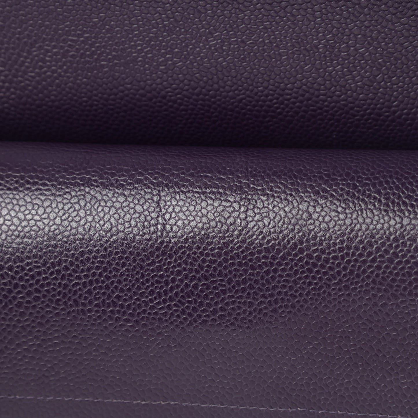 Caviar Quilted Medium Double Flap Dark Purple
