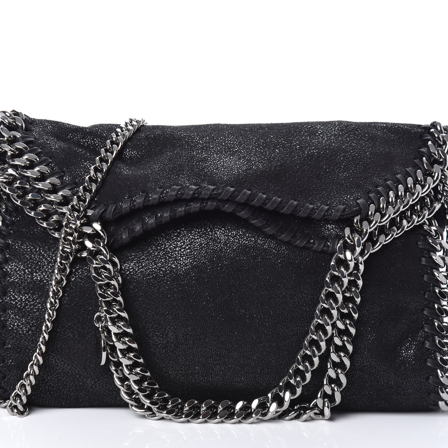 Shaggy Deer Mini Falabella Fold Over Tote Black