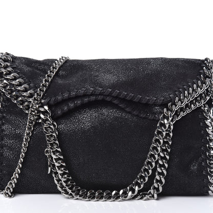 Stella McCartney Shaggy Deer Mini Falabella Fold Over Tote Black 7 of 9