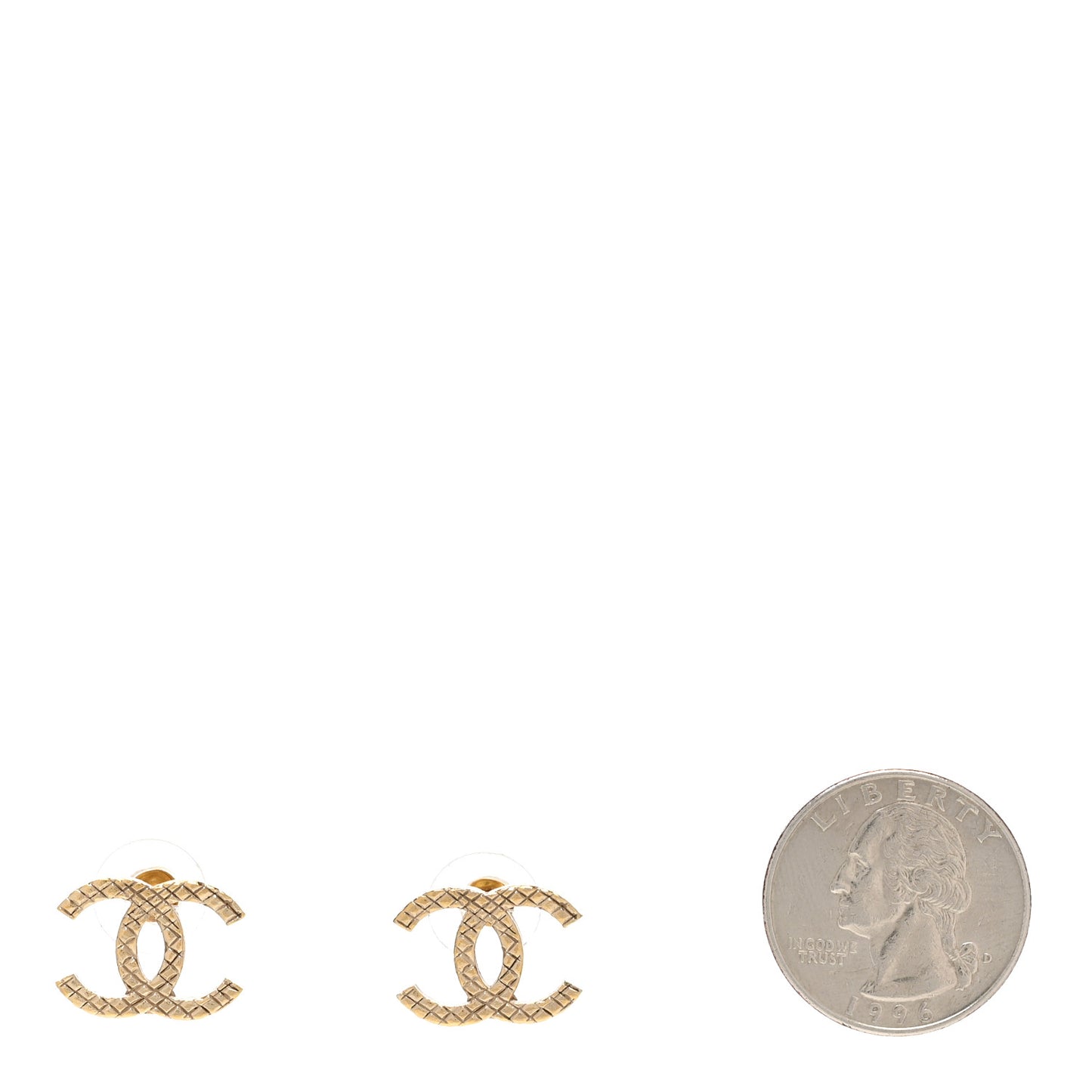 Quilted CC Earrings Gold