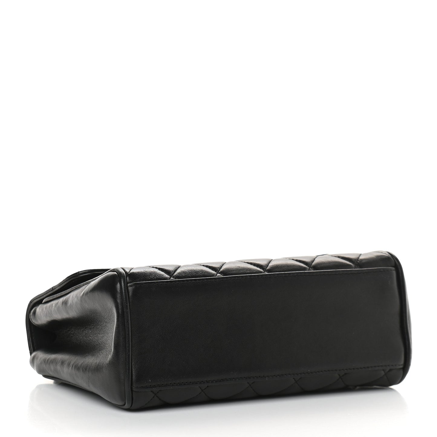 Lambskin Quilted Medium Kelly Flap Bag Black