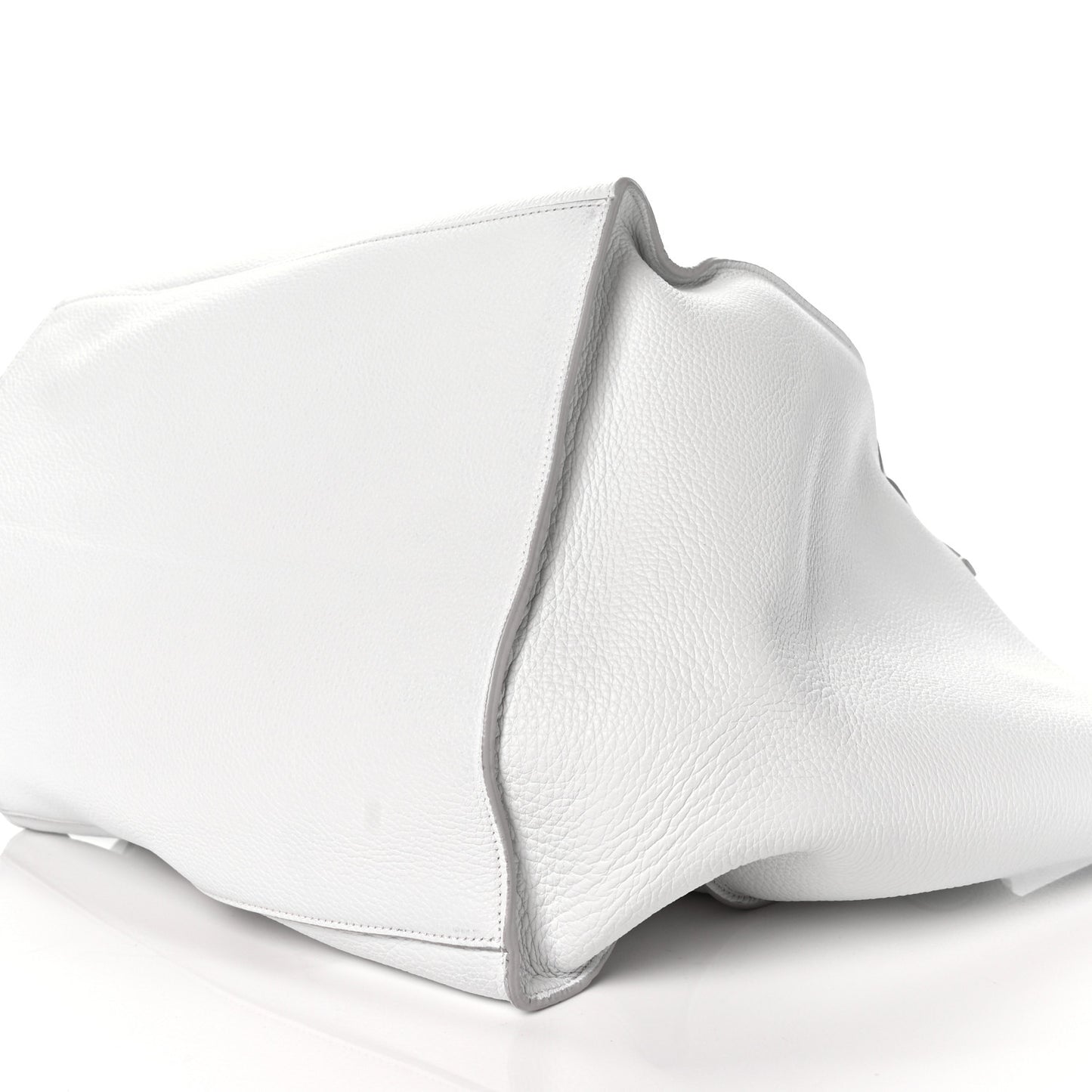 Supple Grained Calfskin Small Big Bag White