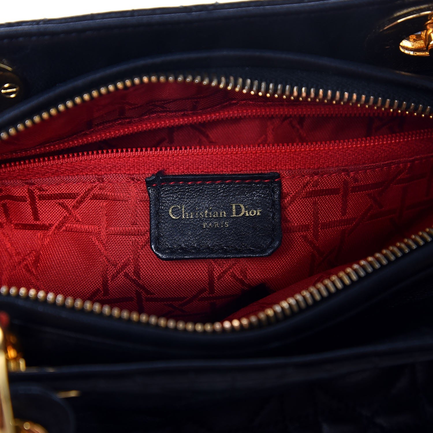 Christian Dior Lambskin Cannage Medium Lady Dior Black 6 of 13