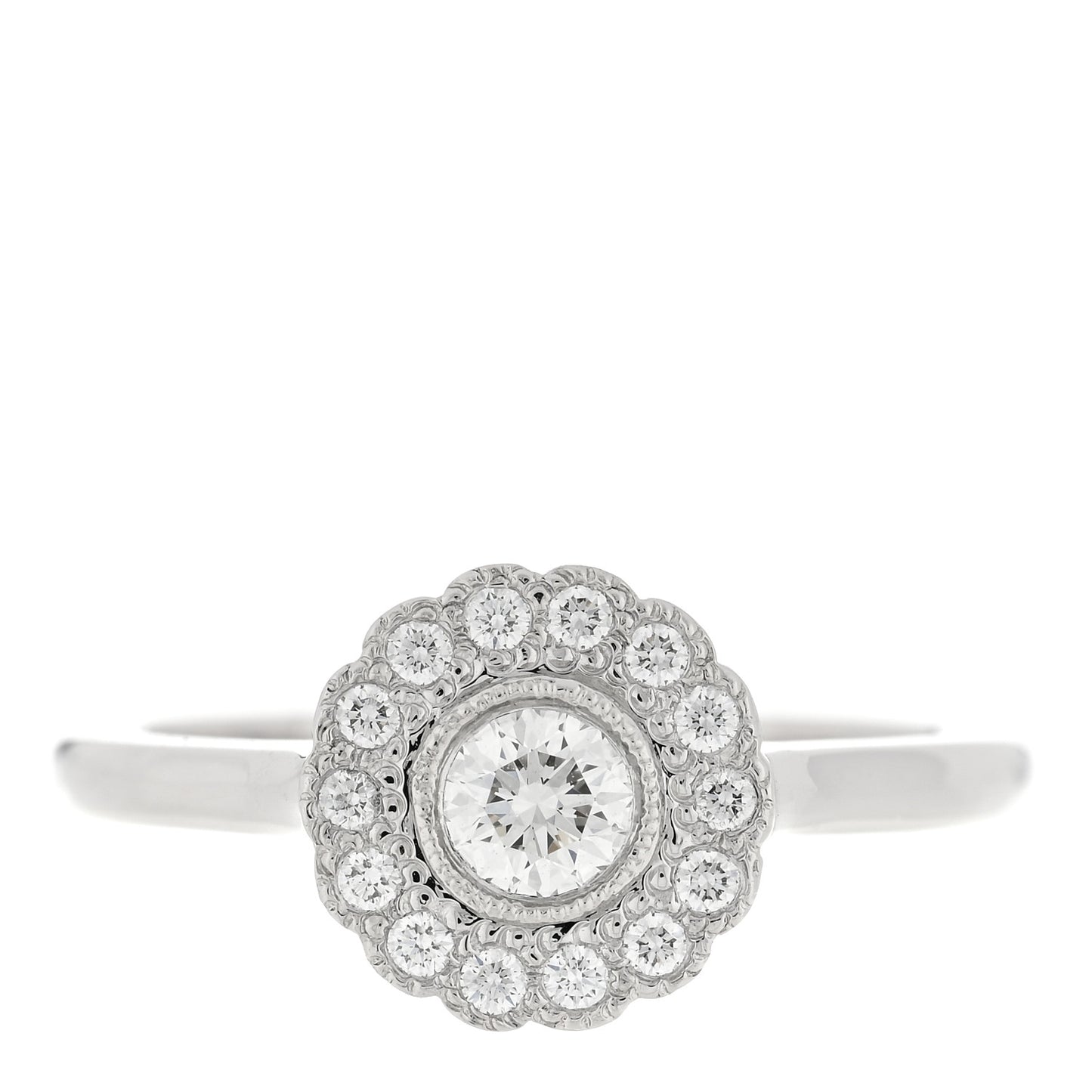 Platinum Diamond Round Enchant Flower Ring 49 5