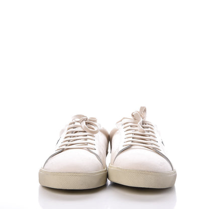 Saint Laurent Distressed Canvas Court Classic Sneakers 46 White 2 of 14