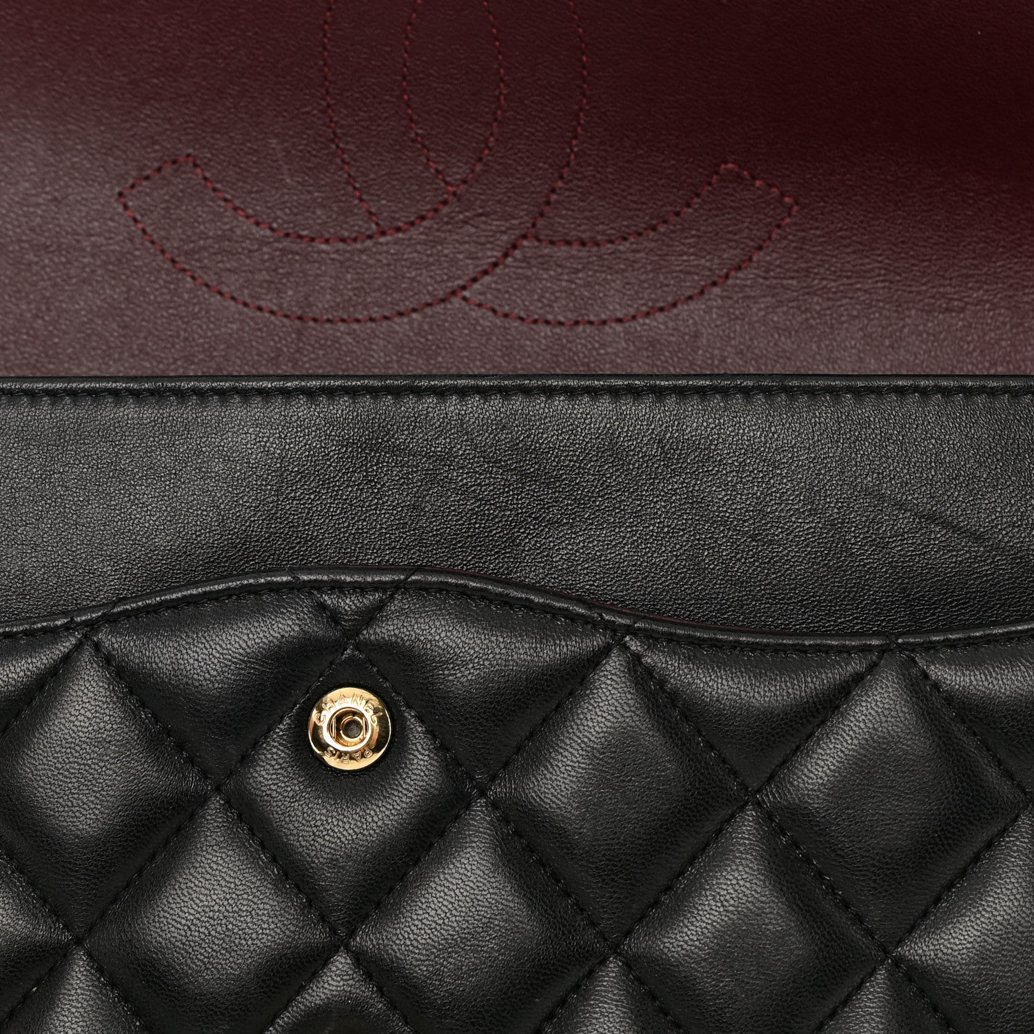 Chanel Lambskin Quilted Jumbo Double Flap Black 11 of 19