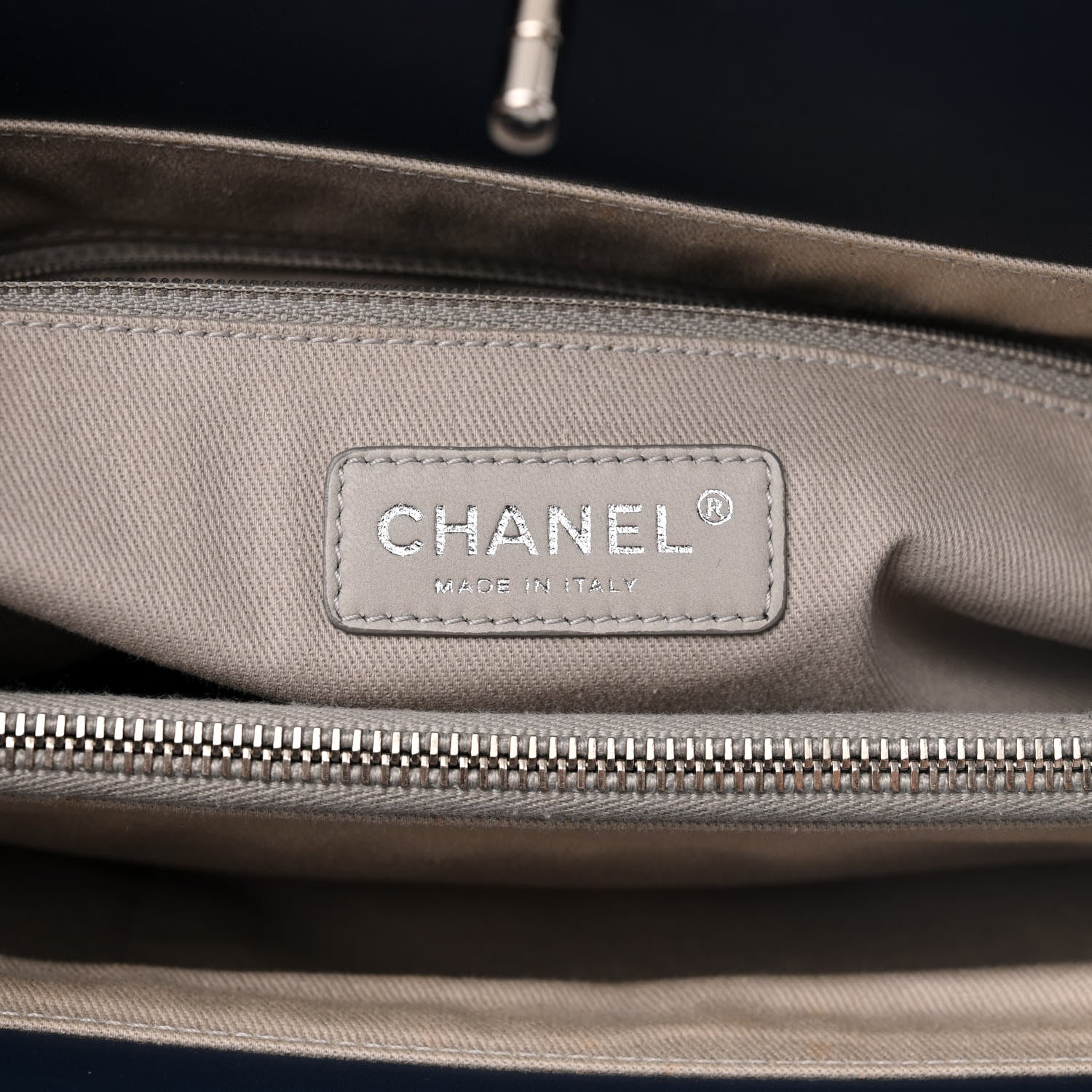 Chanel Aged Calfskin Quilted Be CC Tote Blue 7 of 11