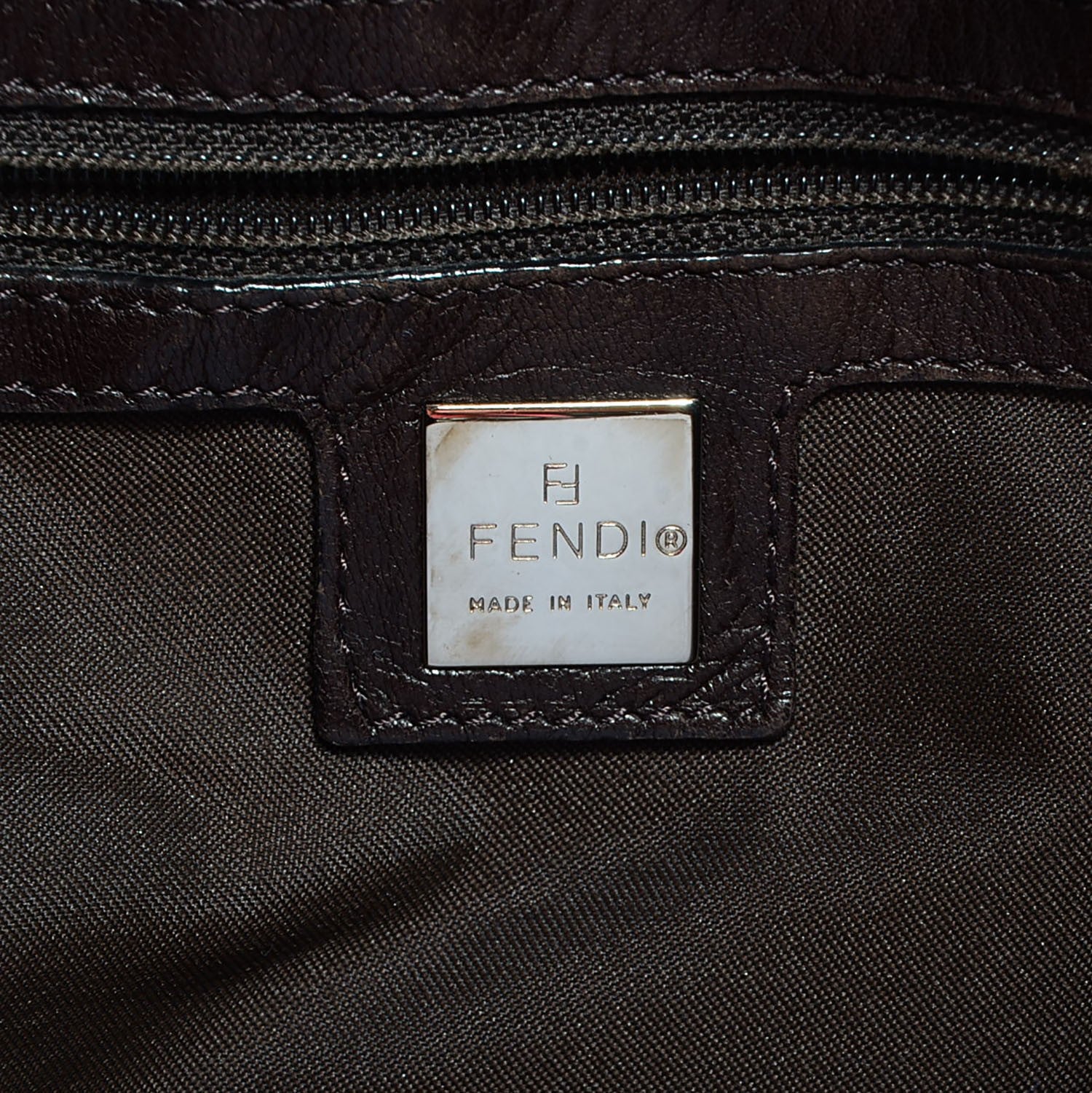 Fendi Vintage Pequin Tote Tobacco 6 of 7
