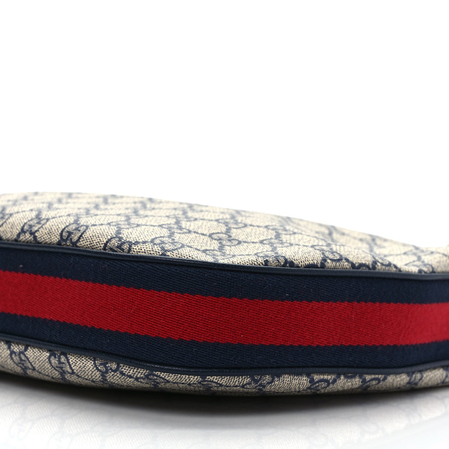 Gucci GG Supreme Monogram Textured Calfskin Web Large Attache Shoulder Bag Beige Blue 9 of 9