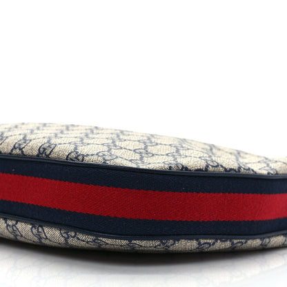 Gucci GG Supreme Monogram Textured Calfskin Web Large Attache Shoulder Bag Beige Blue 9 of 9