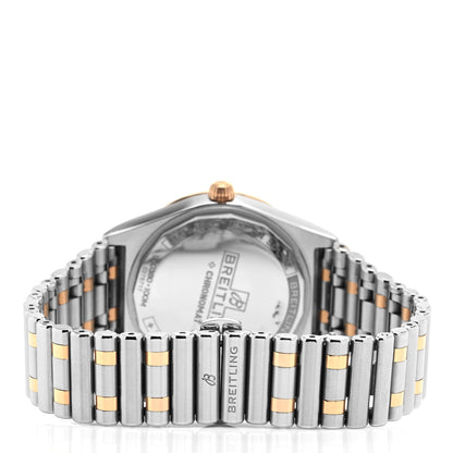 Breitling Stainless Steel 18K Rose Gold Diamond Bezel 36mm Chronomat Automatic Watch Salmon U10380 3 of 5