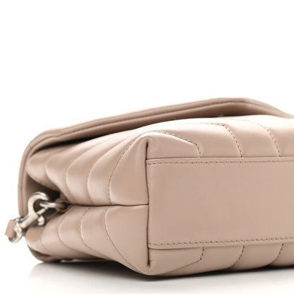 Saint Laurent Calfskin Y Quilted Monogram Toy Loulou Crossbody Bag Dark Beige 7 of 9