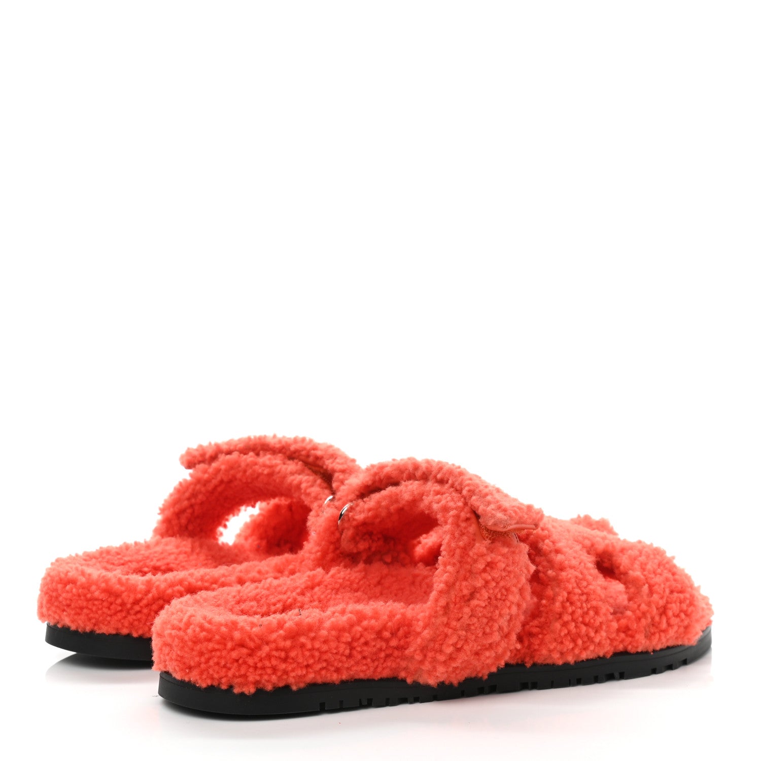 Hermes Woolskin Womens Chypre Sandals 42 Orange 4 of 8