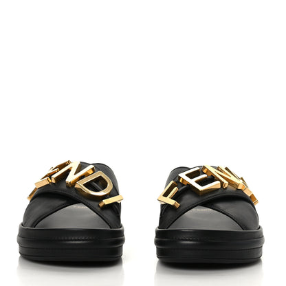 Fendi Vitello Womens Fendigraphy Slide Sandals 40 Black 2 of 8