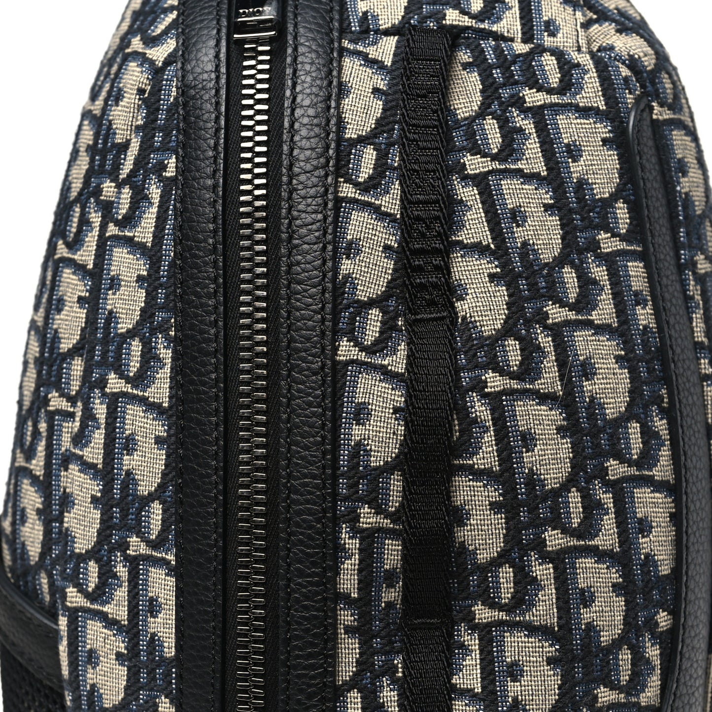 Grained Calfskin Oblique Scarab Sling Bag Blue Black