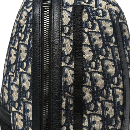 Christian Dior Grained Calfskin Oblique Scarab Sling Bag Blue Black 7 of 9
