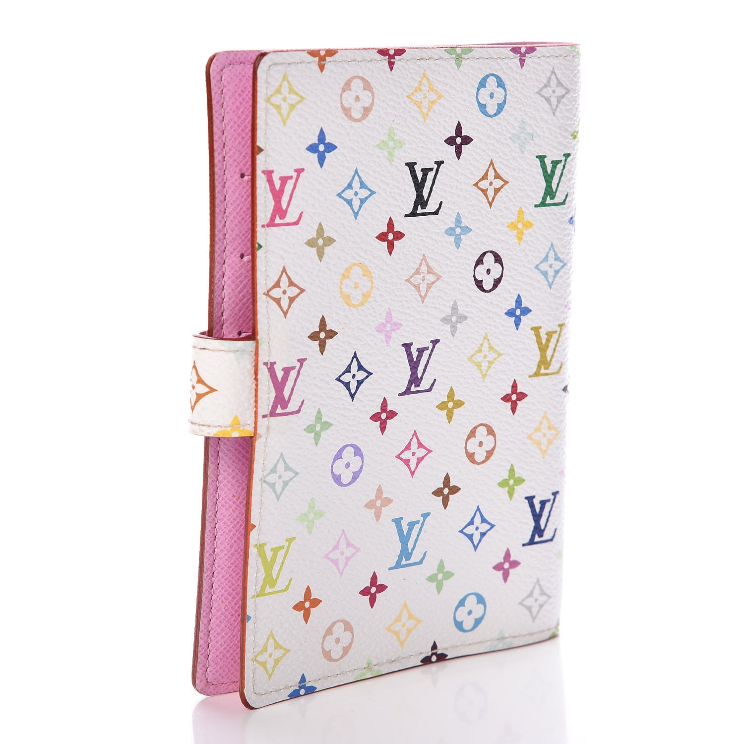 Louis Vuitton Monogram Multicolor Small Ring Agenda Cover White Litchi 3 of 6