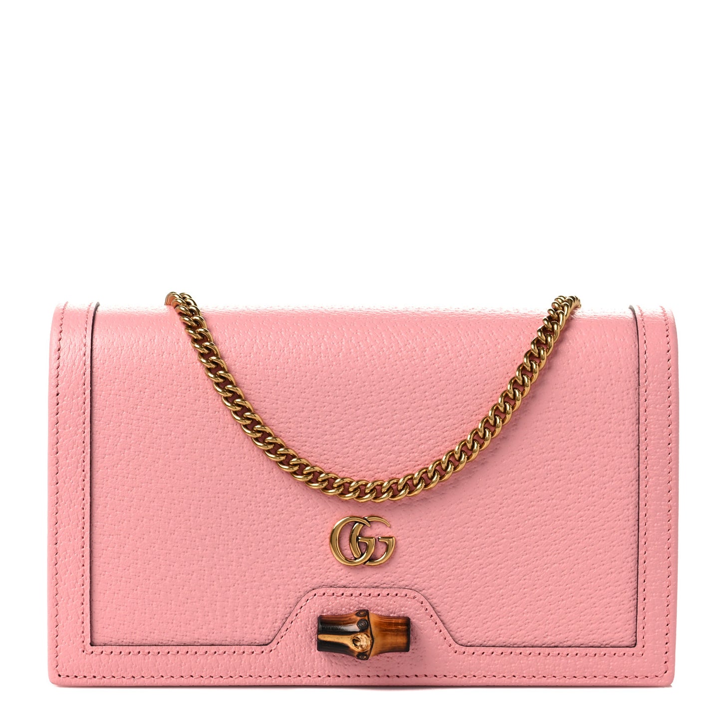Textured Dollar Calfskin Mini Diana Chain Bag Wild Rose