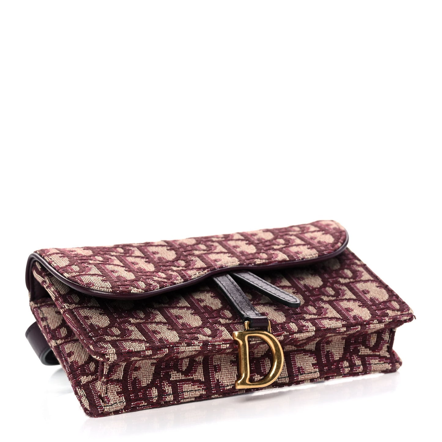 Oblique Saddle Belt Bag Bordeaux