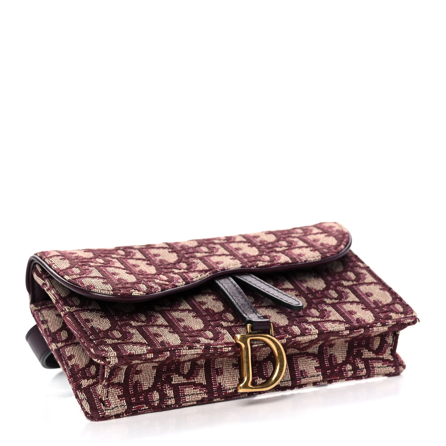 Christian Dior Oblique Saddle Belt Bag Bordeaux 4 of 11