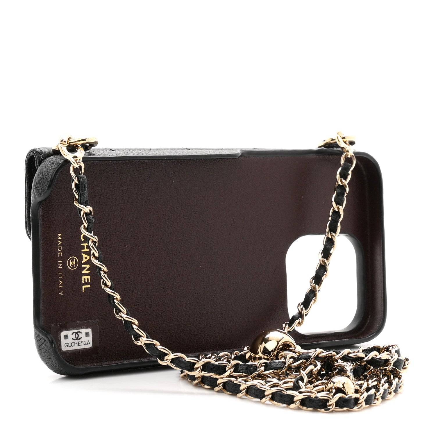 Chanel Caviar Quilted Pearl Crush iPhone 15 Pro Max Holder With