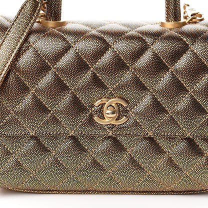 Chanel Metallic Caviar Quilted Mini Coco Handle Flap Gold 9 of 10