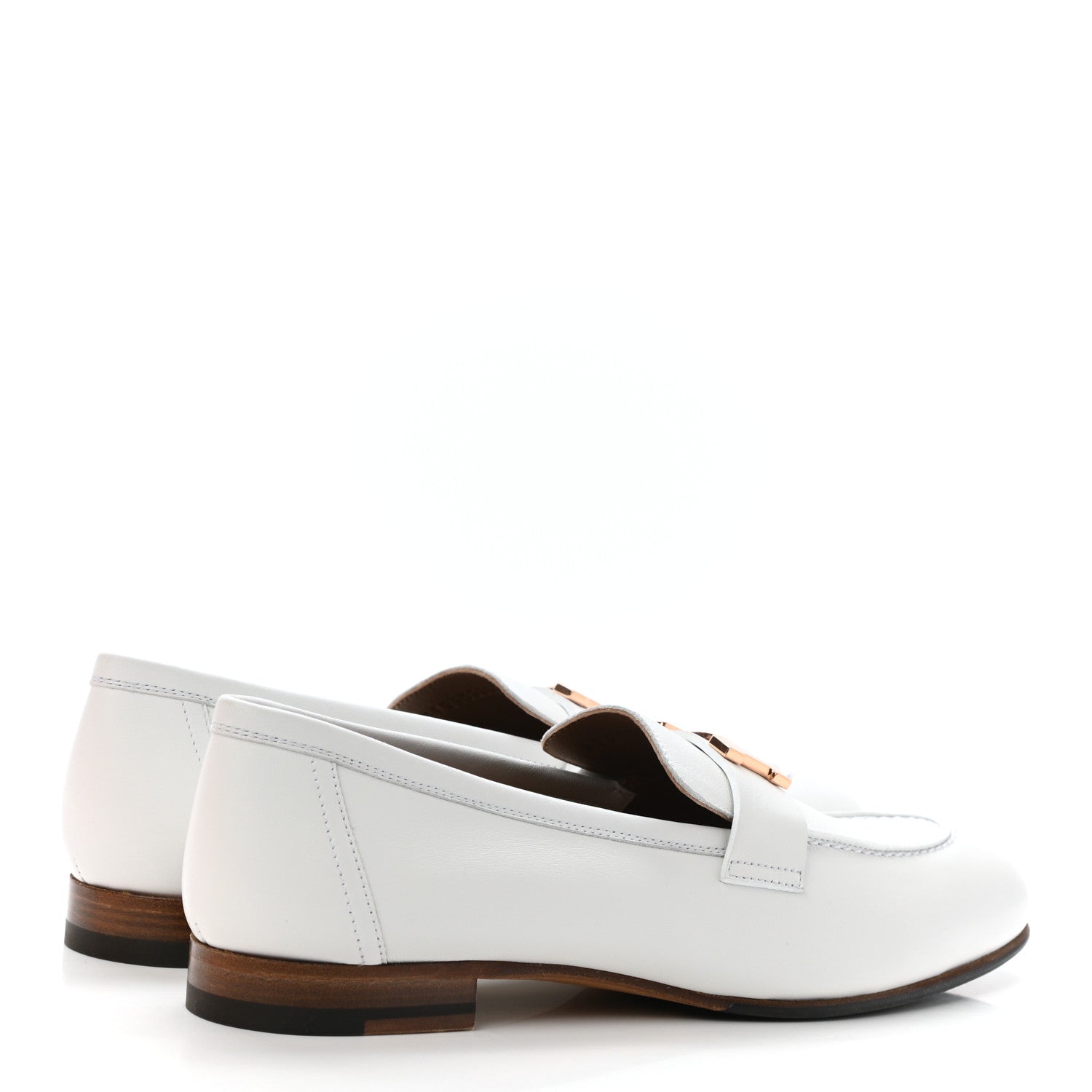 Hermes Calfskin Womens Paris Loafers 39 White 927511 – FASHIONPHILE