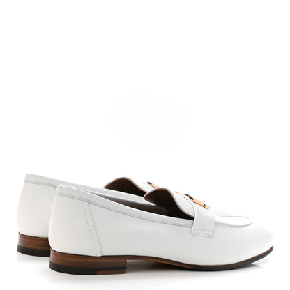 Hermes Calfskin Womens Paris Loafers 39 White 4 of 8