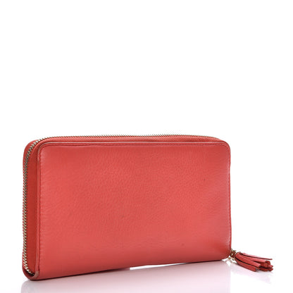Gucci Pebbled Calfskin Soho Zip Around Wallet Coral 3 of 12