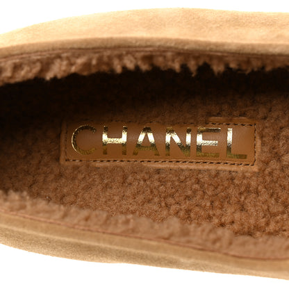 Chanel Suede Cap Toe CC Mary Jane Flats 36.5 Beige 8 of 10