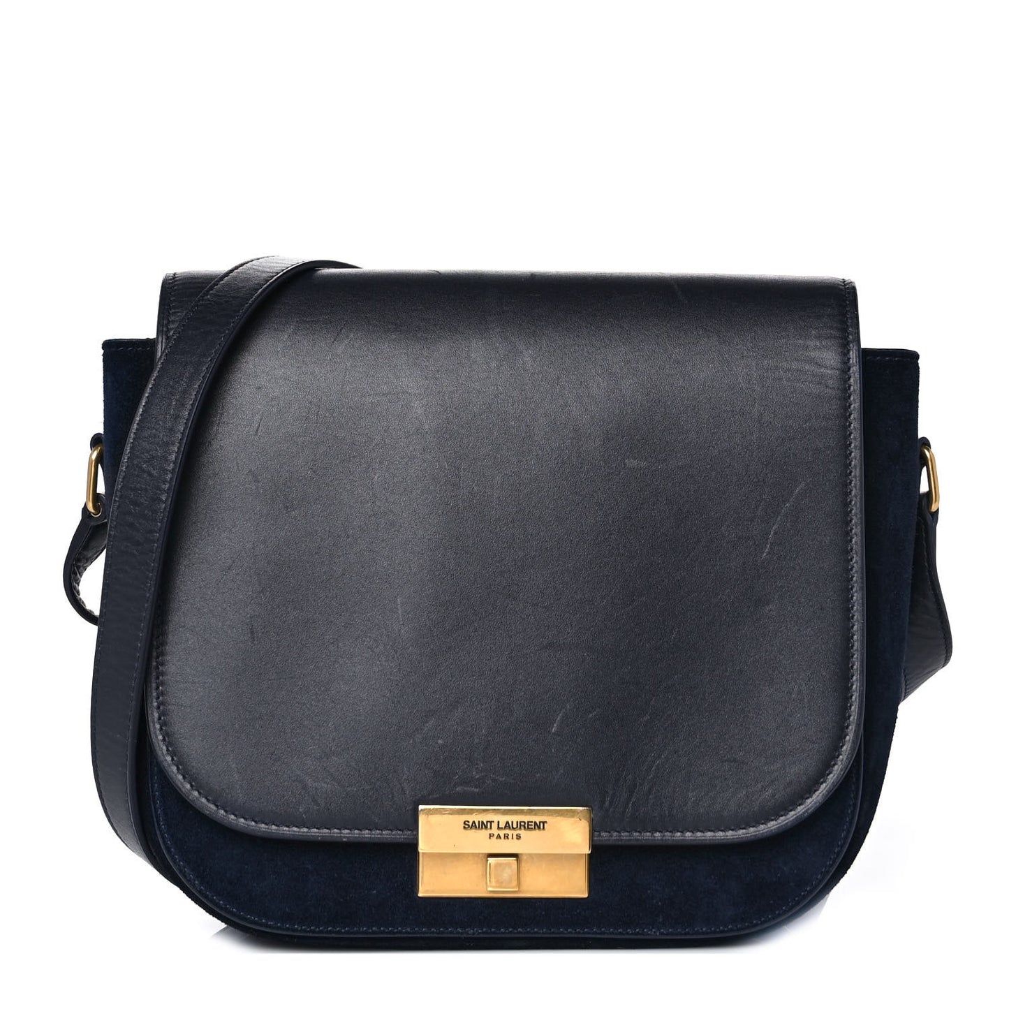 Suede Calfskin Betty Messenger Navy