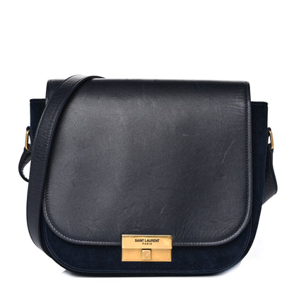 Saint Laurent Suede Calfskin Betty Messenger Navy 1 of 8