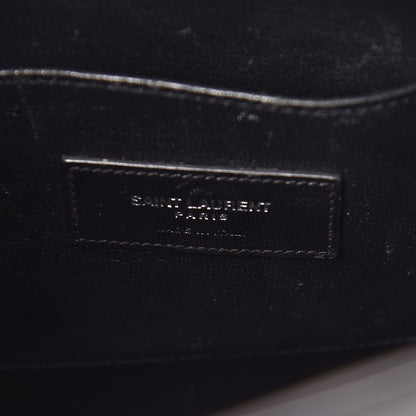 Saint Laurent Calfskin Crocodile Embossed Baby Sac De Jour Dusty Black 8 of 15