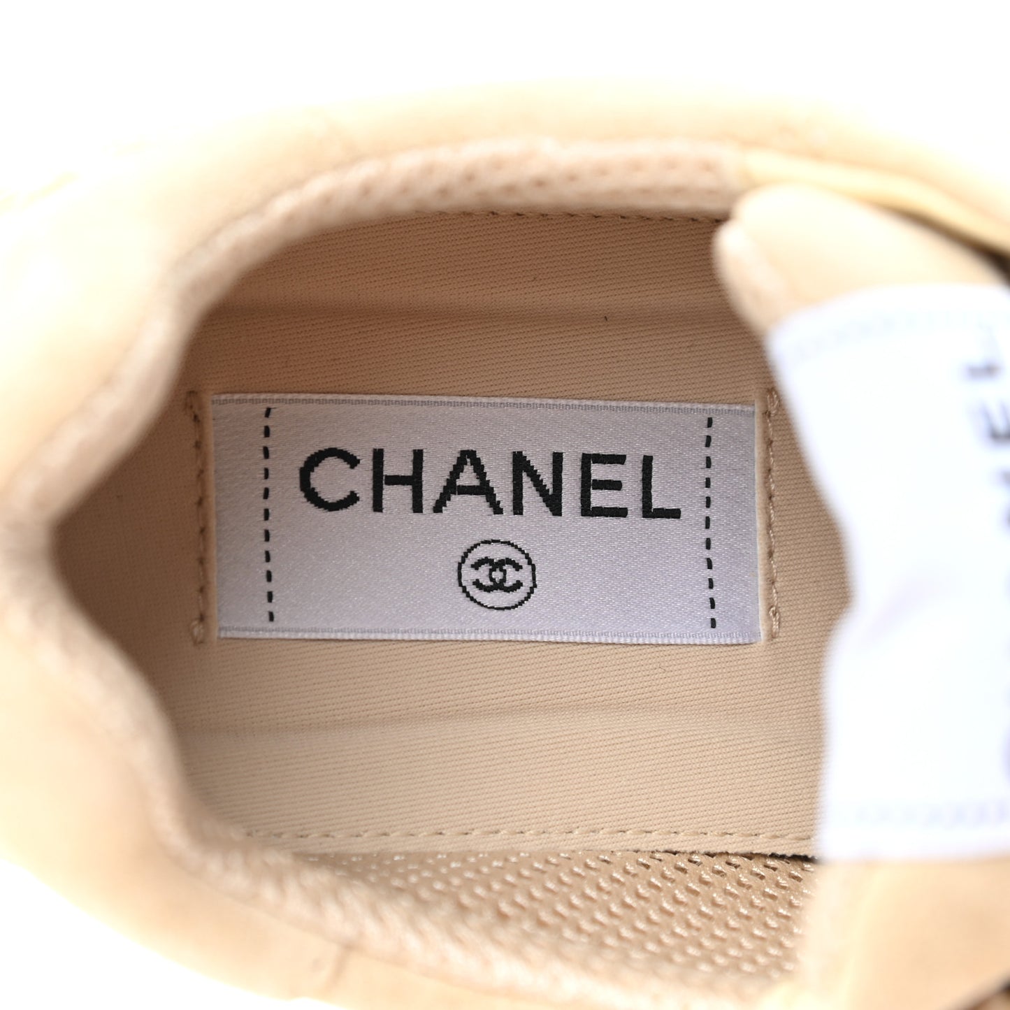 Suede Calfskin Logo Sneakers 36 Beige