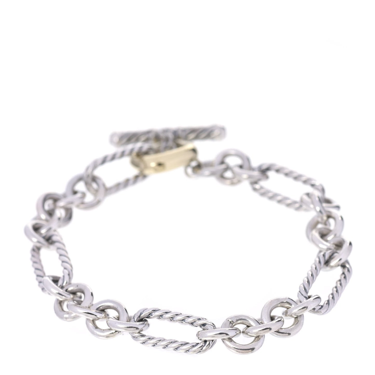Sterling Silver 18K Yellow Gold Figaro Link Bracelet