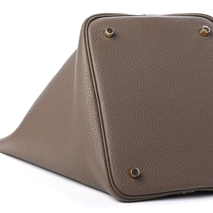 Hermes Taurillon Clemence Picotin Lock 22 MM Etoupe 8 of 9