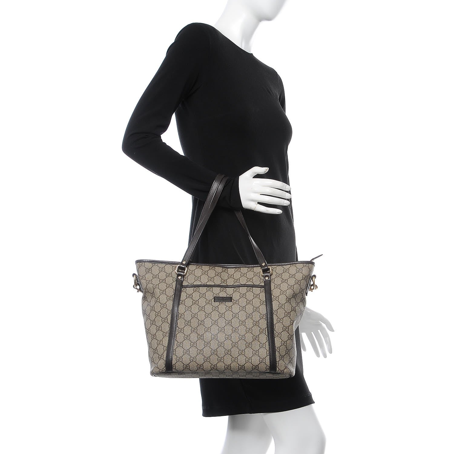 Gucci GG Supreme Monogram Medium Joy Tote Dark Brown 2 of 11