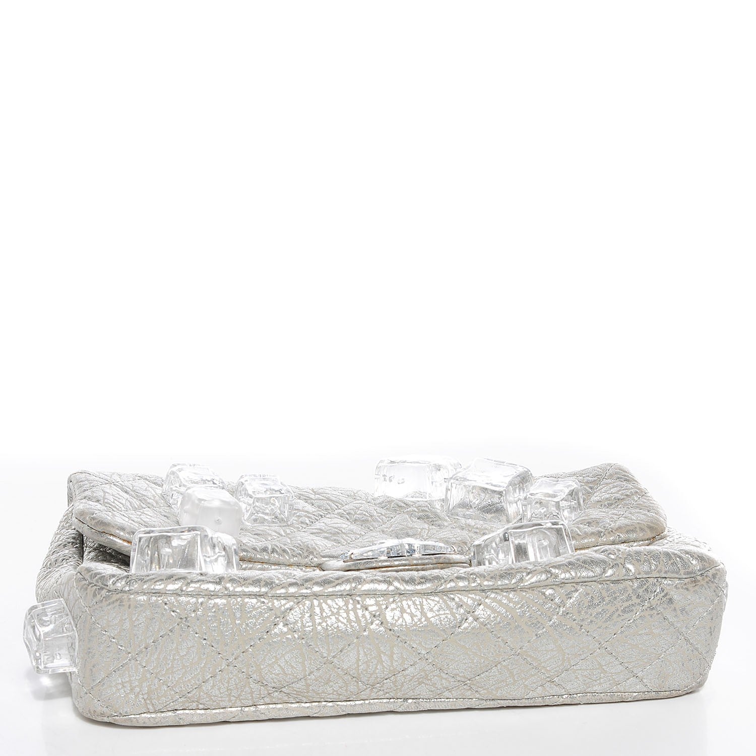 Chanel Calfskin Ice Cube On the Rocks Medium Flap Silver 4 of 7
