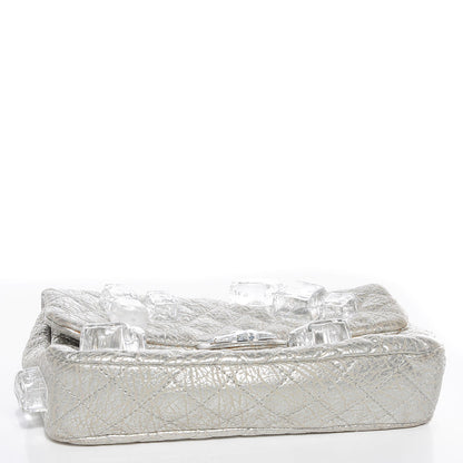 Chanel Calfskin Ice Cube On the Rocks Medium Flap Silver 4 of 7