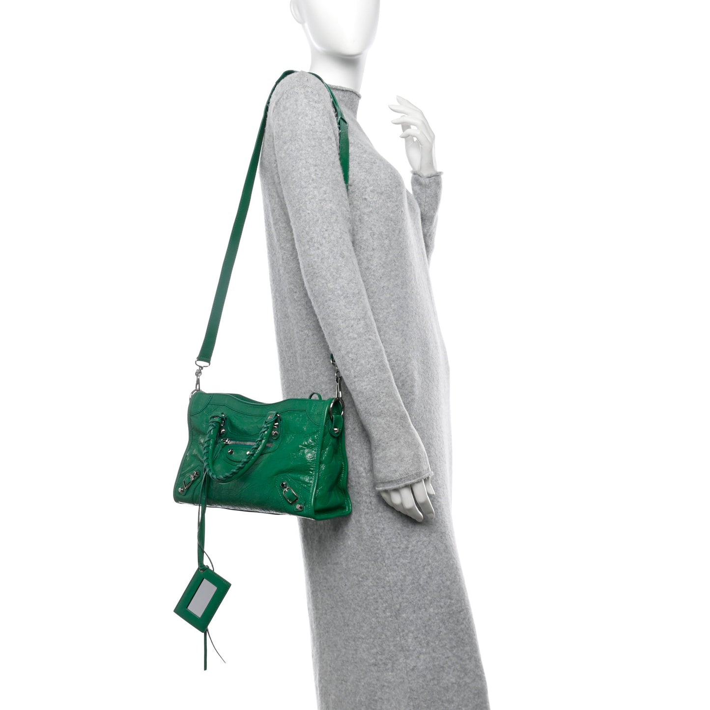 Agneau Classic Silver Hardware S City Magic Green