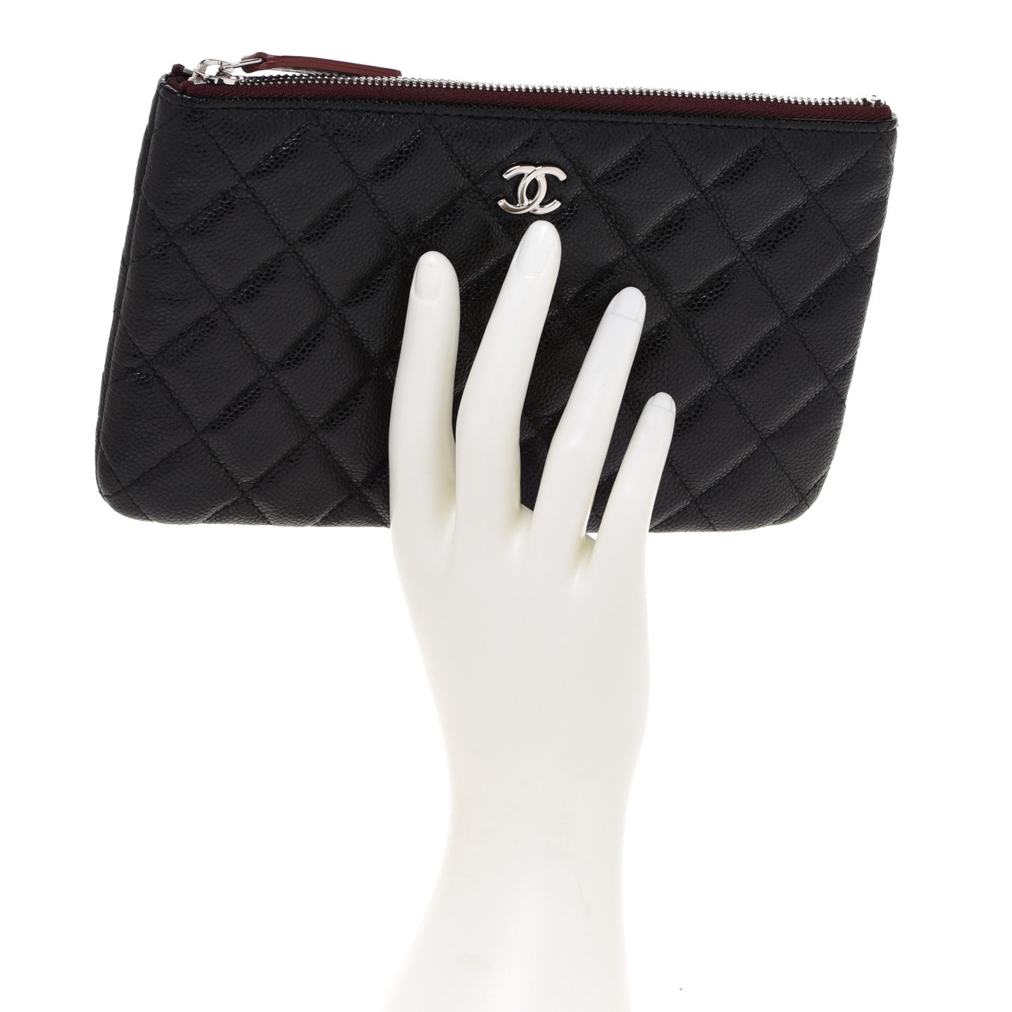 Caviar Quilted Cosmetic Case Black