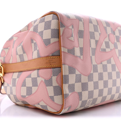 Louis Vuitton Damier Azur Tahitienne Speedy Bandouliere 30 Rose Ballerine 9 of 15