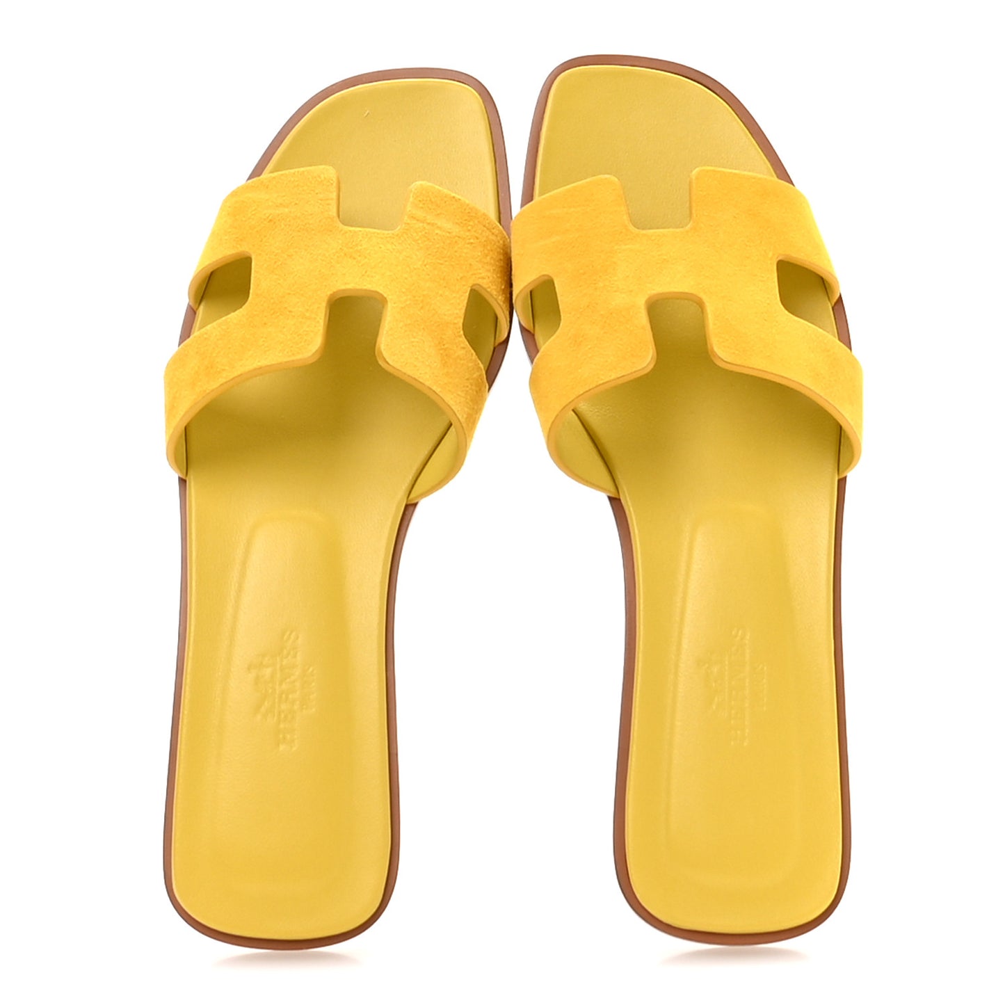 Suede Goatskin Oran Sandals 36 Jaune Bouton D'or
