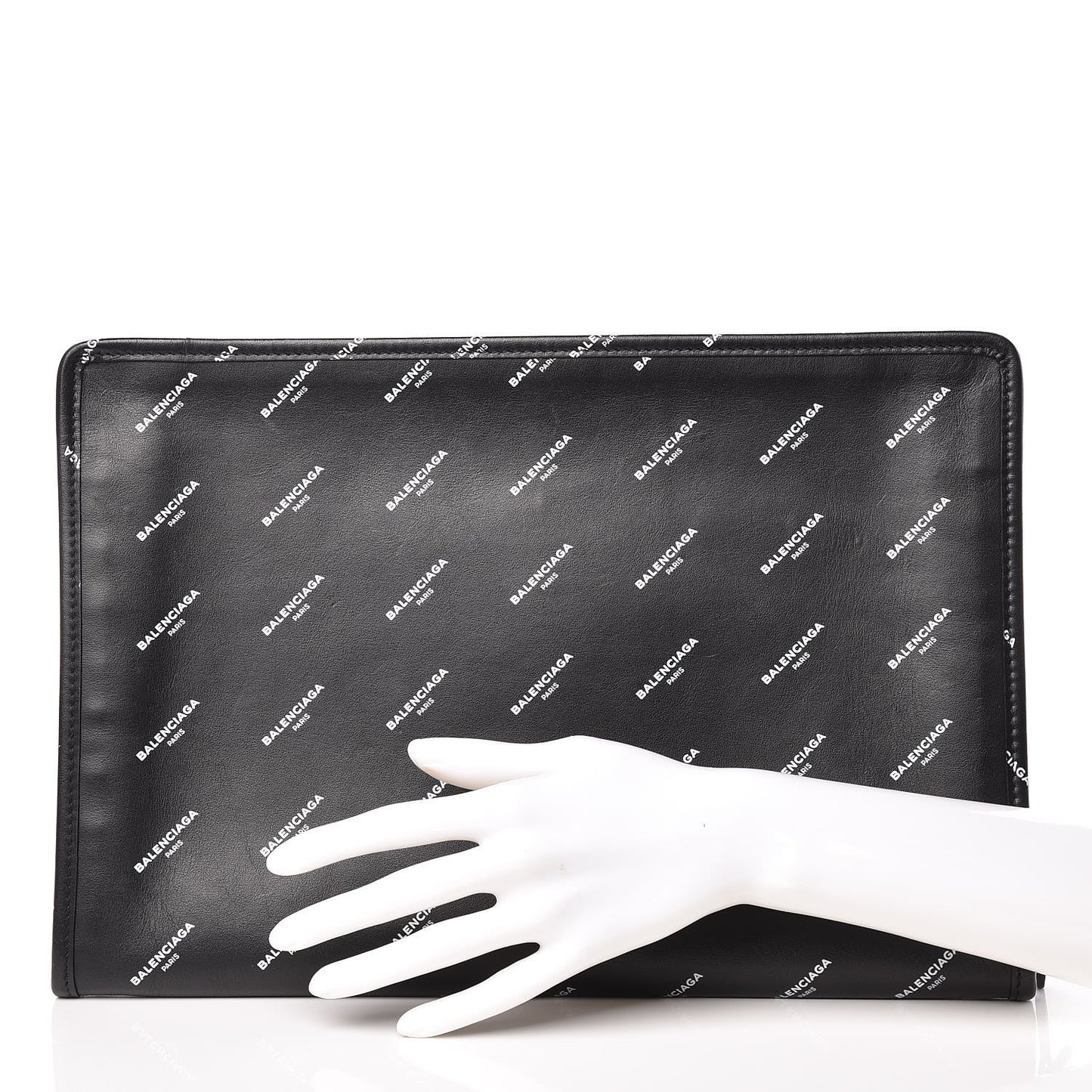 Calfskin Allover Logo Documents Case Black