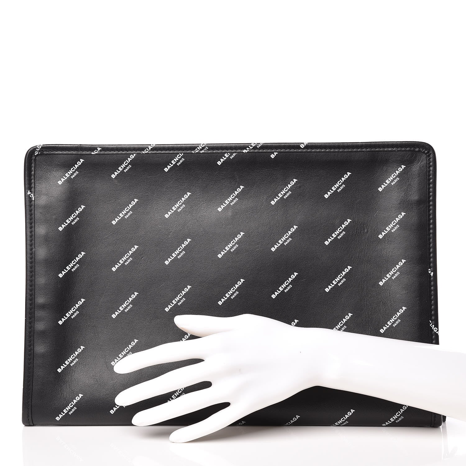 Balenciaga Calfskin Allover Logo Documents Case Black 2 of 13