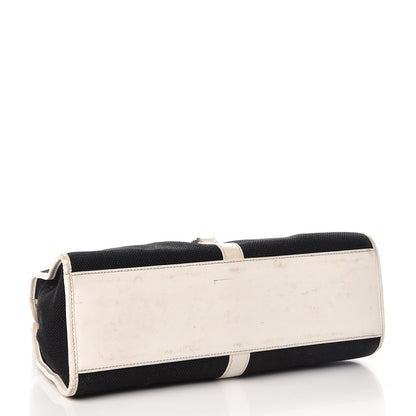 Gucci Canvas Bardot Shoulder Bag White Black 4 of 26