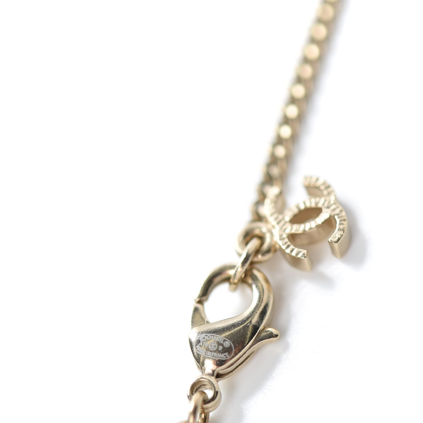 Crystal CC Pendant Necklace Gold